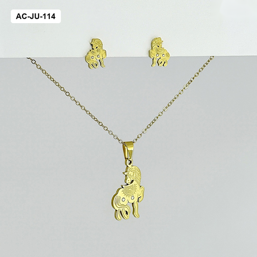 [AC-JU-114] Juego acero gold pony
