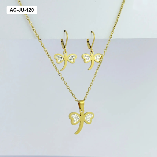 [AC-JU-120] *JUEGO ACERO GOLD LIBÉLULA 