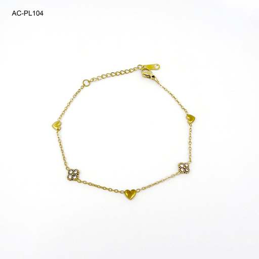 [AC-PL-104] Pulsera en acero van cleef mini corazón