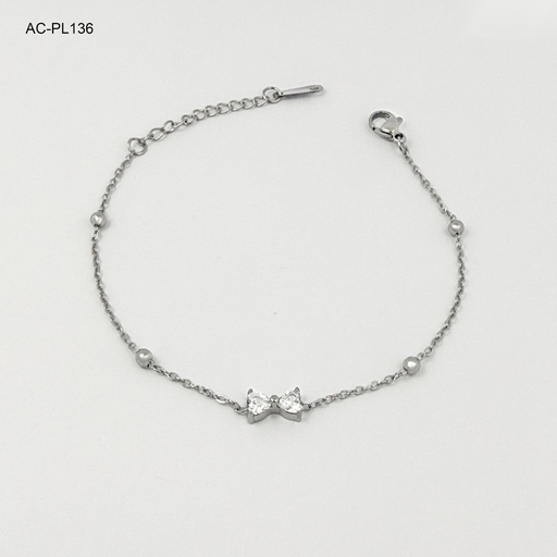 [AC-PL-136] Pulsera en acero silver corbatín