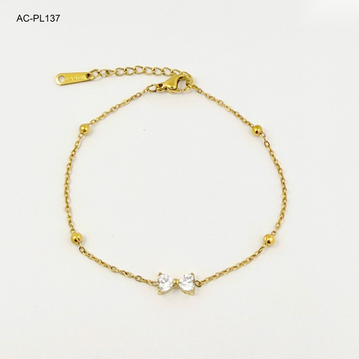 [AC-PL-137] Pulsera en acero gold corbatin