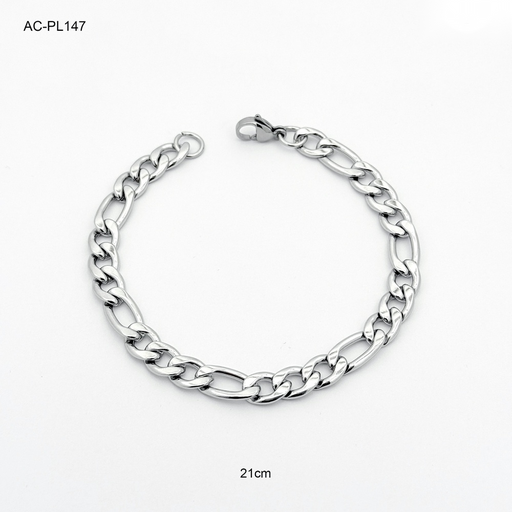 [AC-PL-147] Pulsera en acero silver tejido cartier 7mm hombre 21 cm