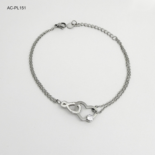 [AC-PL-151] Pulsera en acero silver corazón infinito