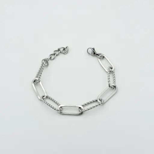 [AC-PL-155] Pulsera en acero gold / silver eslabones