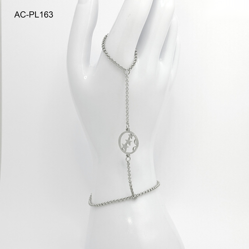 [AC-PL-163] Pulsera de mano en acero gold / silver tipo hindú