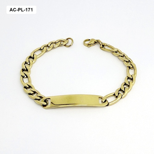 [AC-PL-171] *PULSERA EN ACERO GOLD ESCLAVAS CARTIER 7MM 20CM