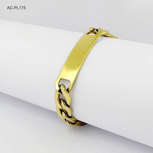 [AC-PL-175] *PULSERA EN ACERO GOLD ESCLAVAS CARTIER 12MM 21CM