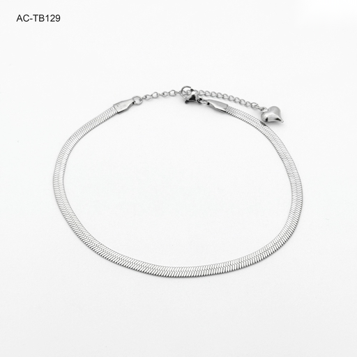 [AC-TB-129] *TOBILLERA EN ACERO GOLD TEJIDO ESPEJO DIJE CORAZÓN