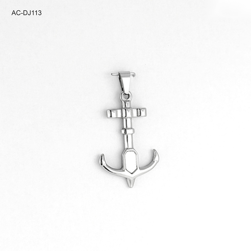 [AC-DJ-113] Dije en acero silver ancla 3cm