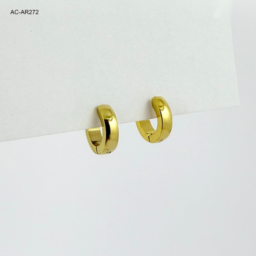 [AC-AR-272] Argolla huggie acero gold 1 cm - 3mm