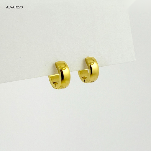 [AC-AR-273] *ARGOLLA HUGGIE ACERO GOLD 1 CM - 4MM
