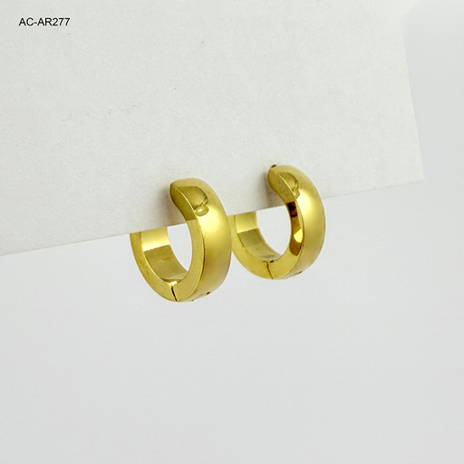 [AC-AR-277] Argolla huggie acero gold 1.3 cm - 4mm