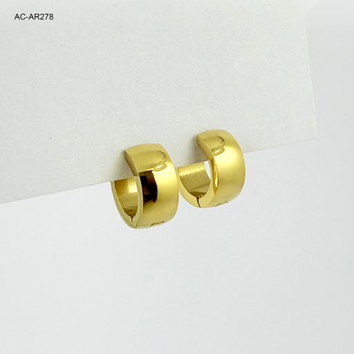 [AC-AR-278] *ARGOLLA HUGGIE ACERO GOLD 1.3 CM - 5MM