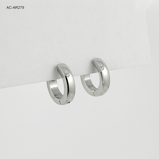 [AC-AR-279] Argolla huggie acero silver 1.3cm - 3m