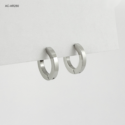 [AC-AR-280] *ARGOLLA HUGGIE ACERO SILVER 1.3 CM PLANA