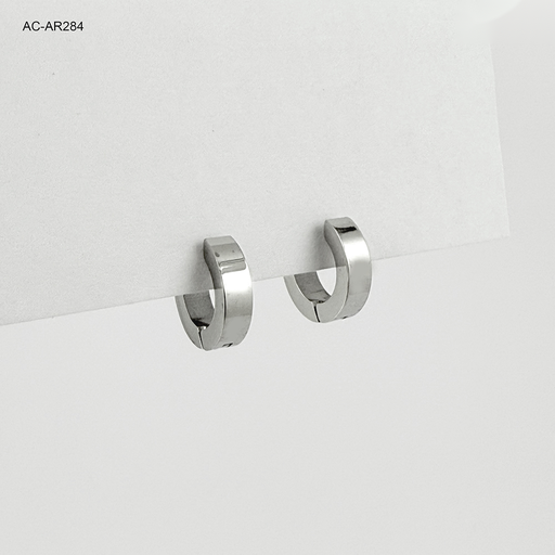 [AC-AR-284] Argolla huggie acero silver 1cm - 3mm