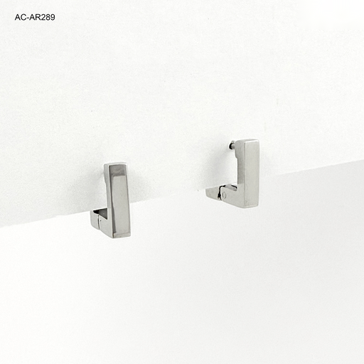 [AC-AR-289] Argolla huggie acero silver cuadrada 1.2cm