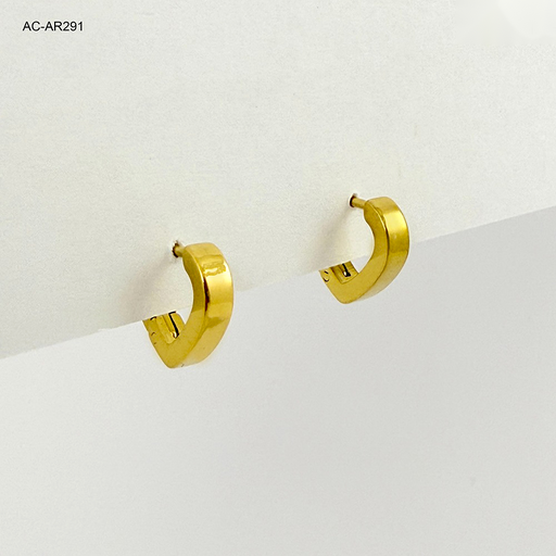 [AC-AR-291] Argolla huggie acero gold corazón 1.3cm