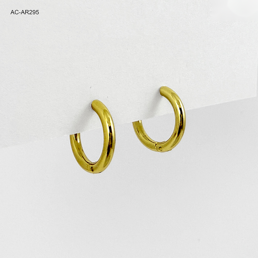 [AC-AR-295] *ARGOLLA HUGGIE ACERO GOLD TIPO HILO 1.7CM