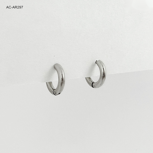 [AC-AR-297] *ARGOLLA HUGGIE ACERO SILVER TIPO HILO 1.2CM