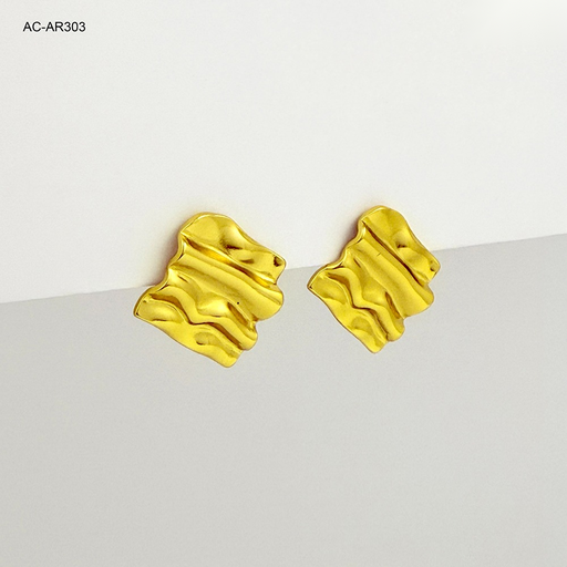 [AC-AR-303] *MAXI TOPO EN ACERO GOLD CUADRADO ONDULADO