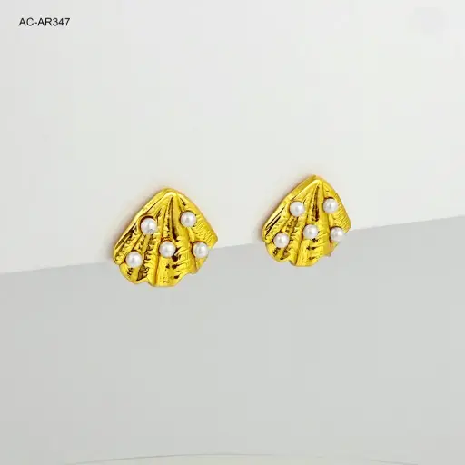 [AC-AR-347] Maxi topo en acero gold conchita perlas