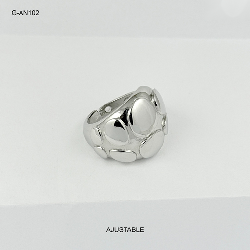 [G-AN-102] Anillo silver caparazon tortuga rodinado