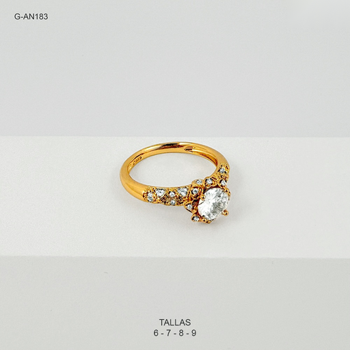 [G-AN-183] Anillo rodinado especial enjoyado solitario flor