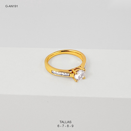 [G-AN-191] *ANILLO RODINADO ESPECIAL ENJOYADO CIRCON Y CRISTALES