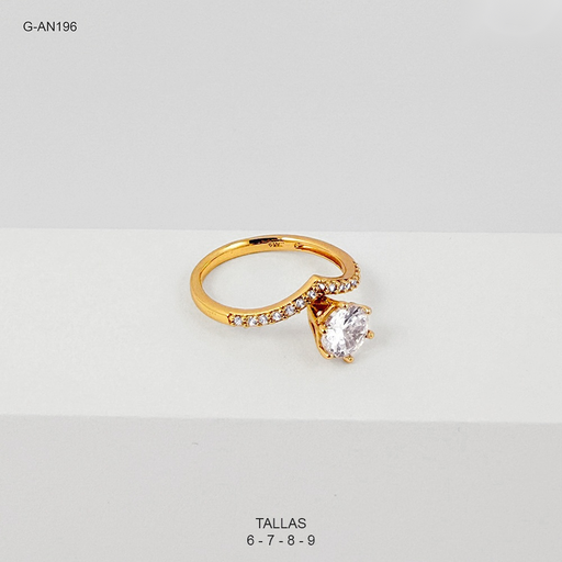 [G-AN-196] *ANILLO RODINADO ESPECIAL ENJOYADO CIRCON REDONDO