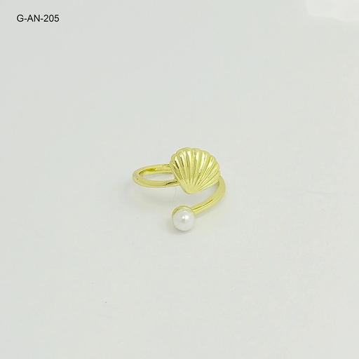 [G-AN-205] Anillo en rodinado gold ajustable perla/conchita