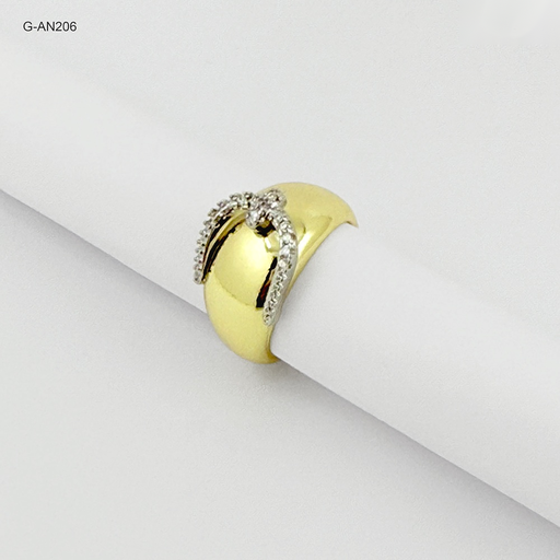 [G-AN-206] *ANILLO EN RODINADO GOLD AJUSTABLE HERRAJE MICROCIRCONES