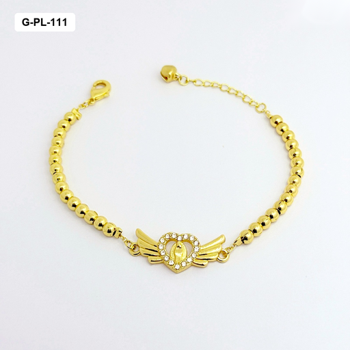 [G-PL-111] Pulsera gold en goldfilled virgen alitas