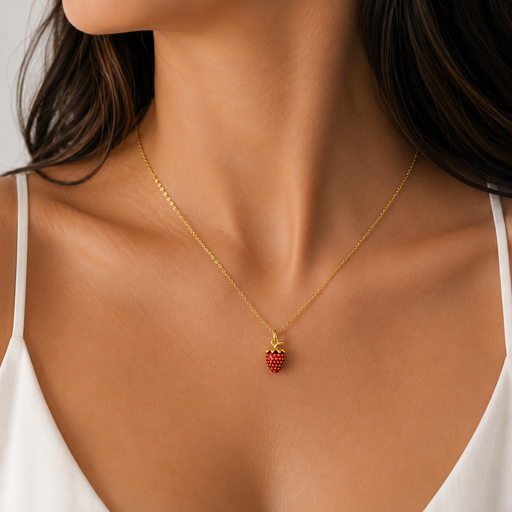 [G-CDD-135] Collar en rodinado gold dije moritas esmaltado