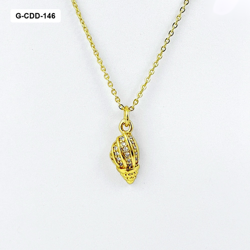 [G-CDD-146] *COLLAR EN RODINADO GOLD DIJE CARACOL