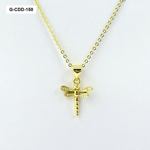 [G-CDD-150] *COLLAR EN RODINADO GOLD DIJE LIBÉLULA