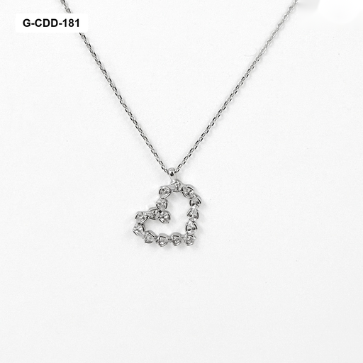 [G-CDD-181] *COLLAR EN RODINADO GOLD / SILVER CORAZÓN CRISTALES