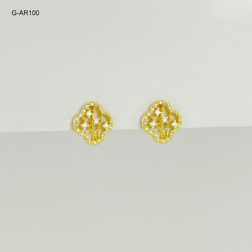 [G-AR-100] Aretes gold florecitas circones