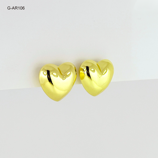 [G-AR-106] Aretes rodinado corazón chunky
