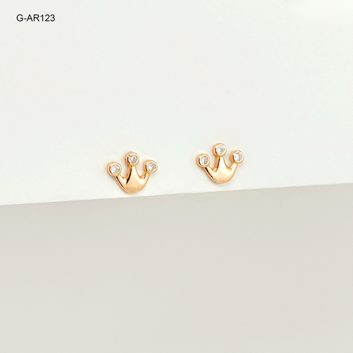 [G-AR-123] Arete rodinado gold rose topo corona