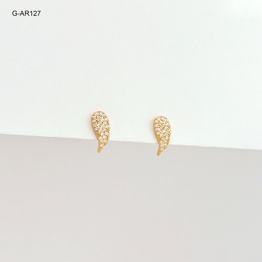 [G-AR-127] *ARETE RODINADO GOLD ROSE TOPO ALAS MICRO CIRCONES