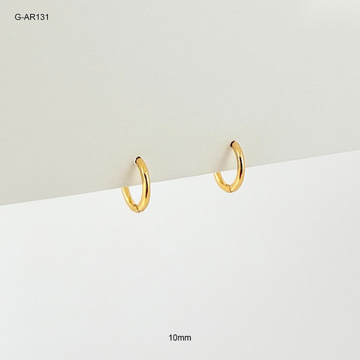 [G-AR-131] *ARGOLLA HUGGIE RODINADO GOLD TIPO HILO 10MM