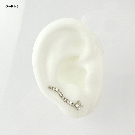 [G-AR-148] *ARETE TIPO TREPADOR RODINADO SILVER MICROCIRCONES BLANCOS