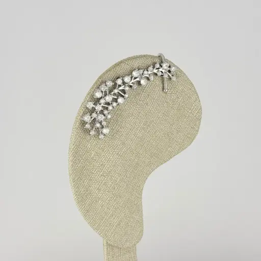 [G-AR-209] Arete en rodinado silver ear cuff especial microcirconia