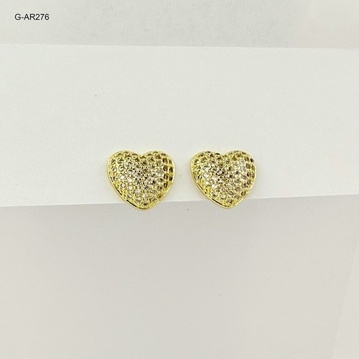 [G-AR-276] Topos en rodinado gold corazón microcircones