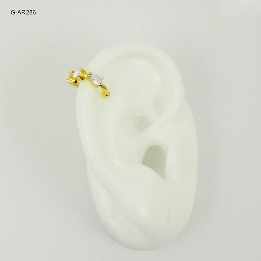 [G-AR-286] Arete en rodinado gold ear cuff cristales gota