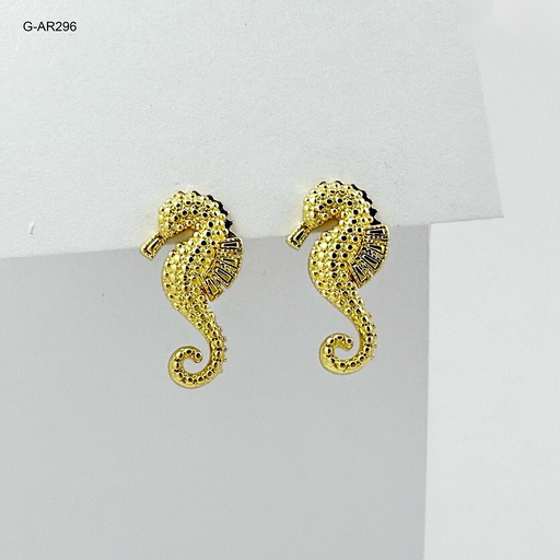 [G-AR-296] Topo en rodinado gold caballito de mar