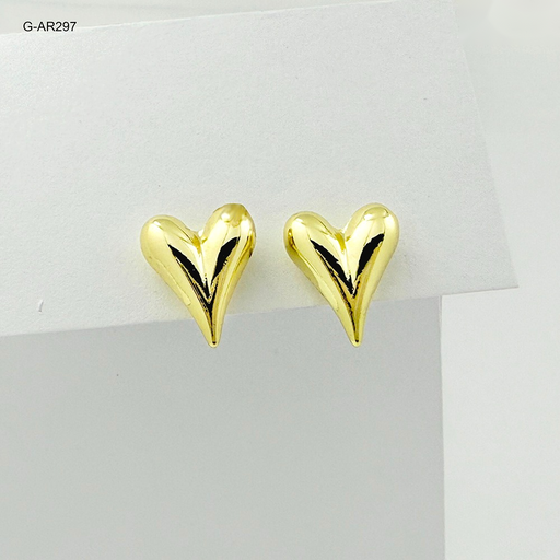 [G-AR-297] *TOPO EN RODINADO GOLD CORAZÓN GLOBO