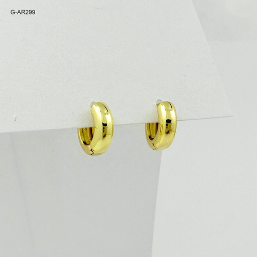 [G-AR-299] Argolla huggie rodinado gold chunky mini 1 cm