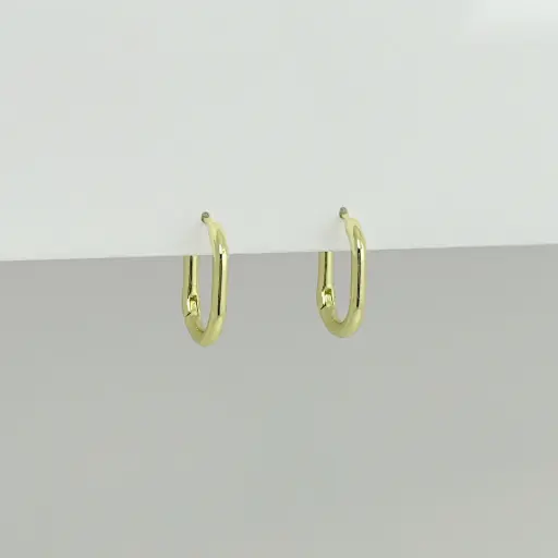 [G-AR-305] Argolla en goldfilled dorada huggie ovalada 1.6 cm